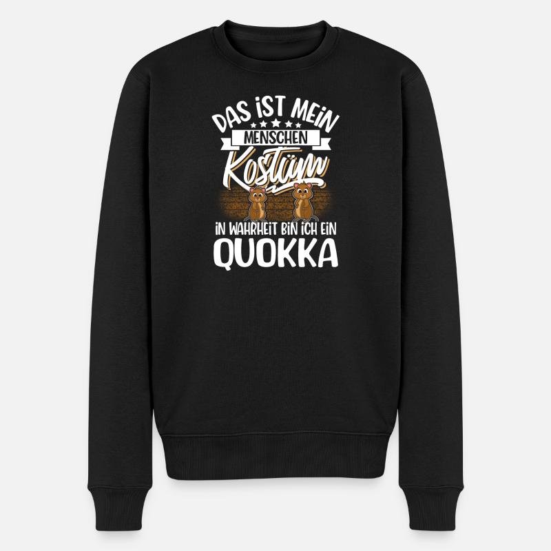 Quokka - Männer Premium Bio Pullover - Schwarz