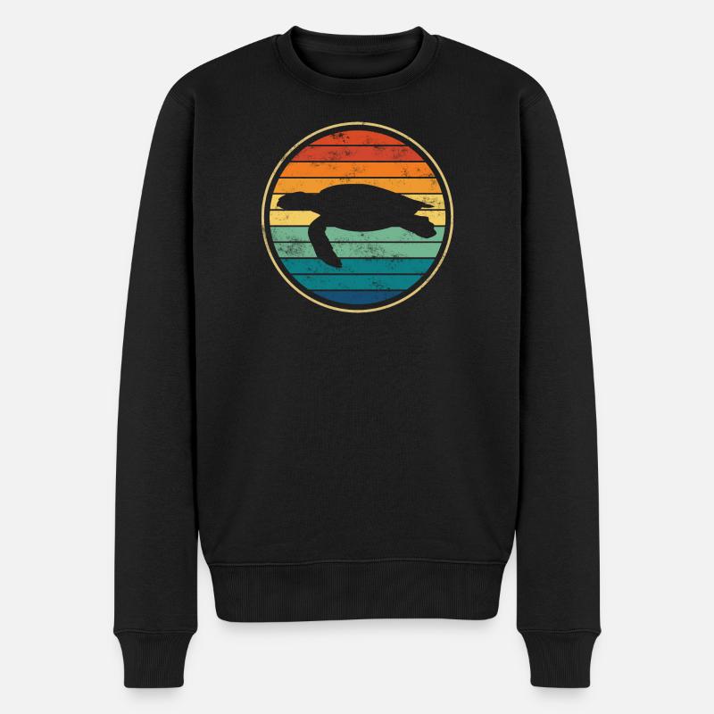 Schildkröte Meeresschildkröte - Männer Premium Bio Pullover - Schwarz