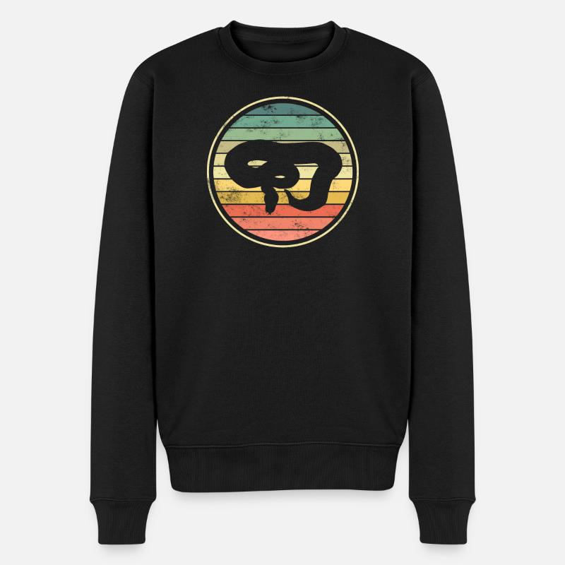 Schlange Schlangen - Männer Premium Bio Pullover - Schwarz