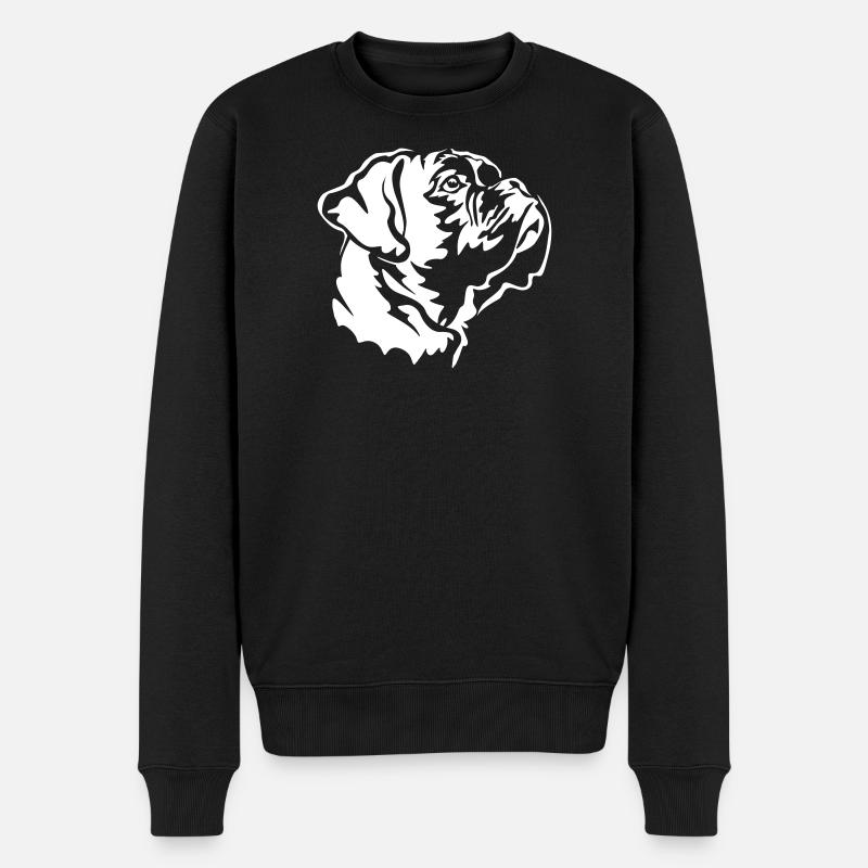 Boxer Kopf "Black Editon" - Männer Premium Bio Pullover - Schwarz