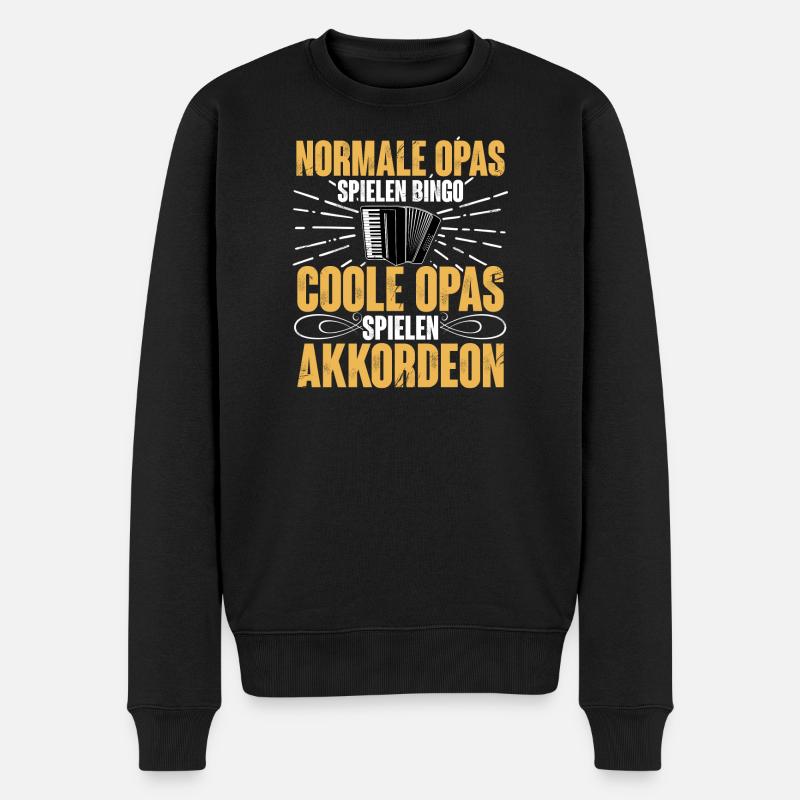 Akkordeon - Männer Premium Bio Pullover - Schwarz