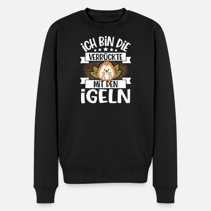 Igel - Männer Premium Bio Pullover - Schwarz