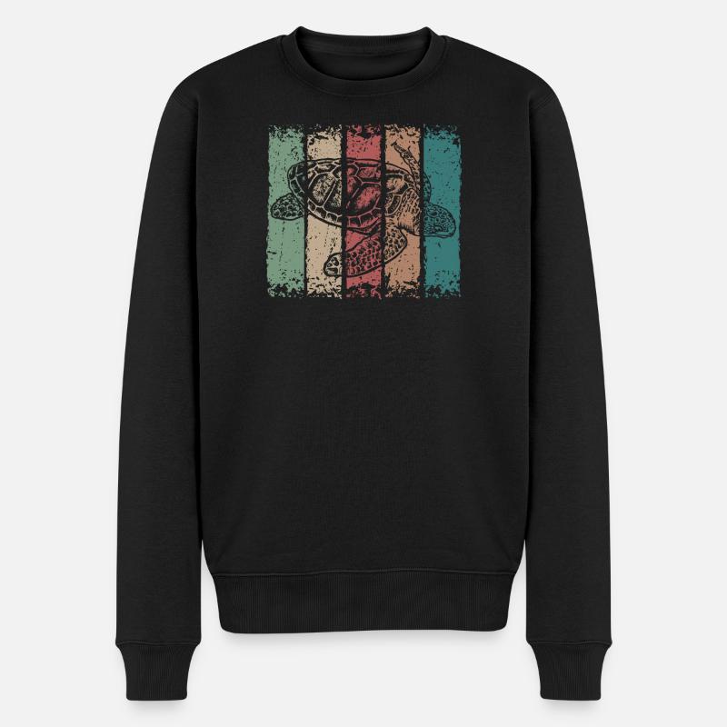 Schildkröte - Männer Premium Bio Pullover - Schwarz