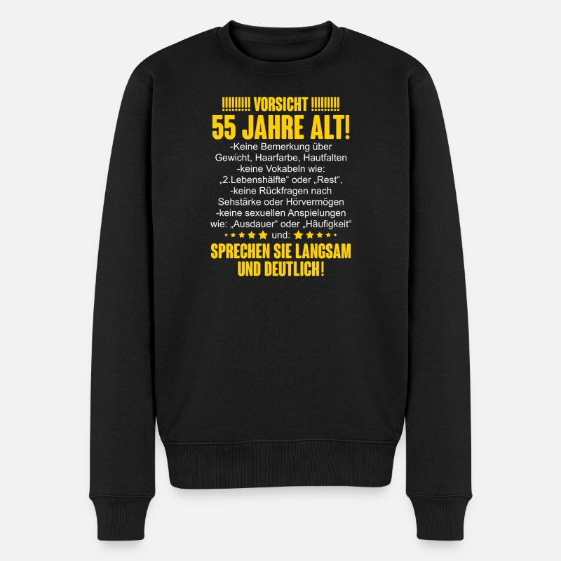 55. Geburtstag - Männer Premium Bio Pullover - Schwarz
