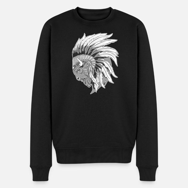 Tête de Bison - Pull Premium bio Homme - noir