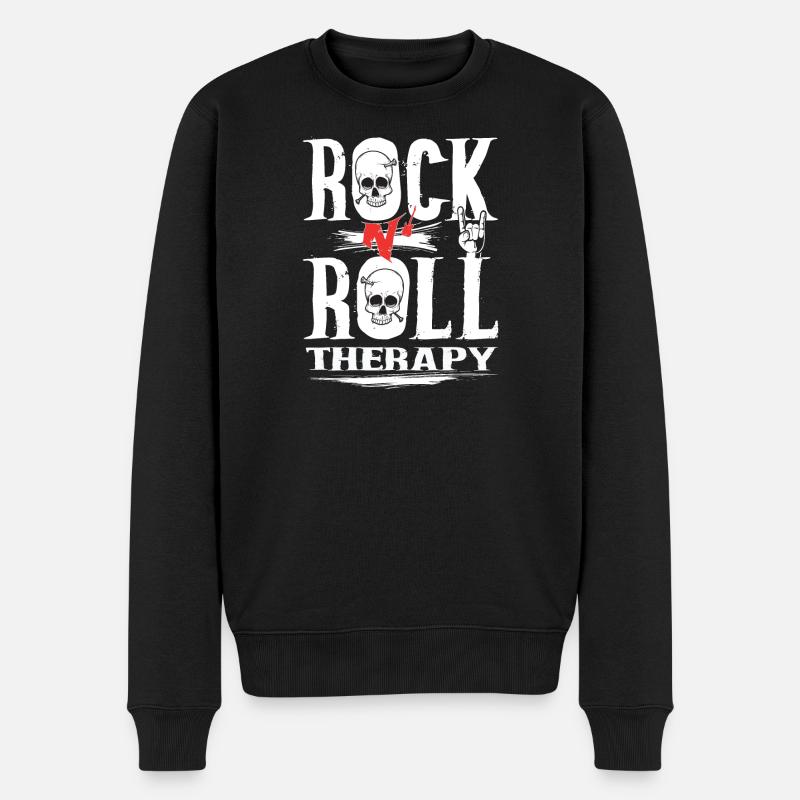 Rock n Roll therapy - Pull Premium bio Homme - noir