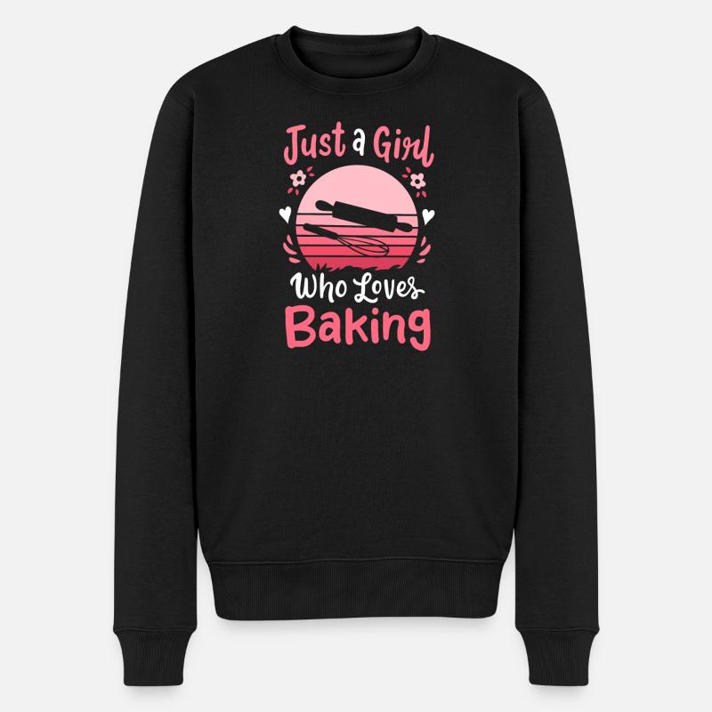 Backen Bäcker Retro - Männer Premium Bio Pullover - Schwarz