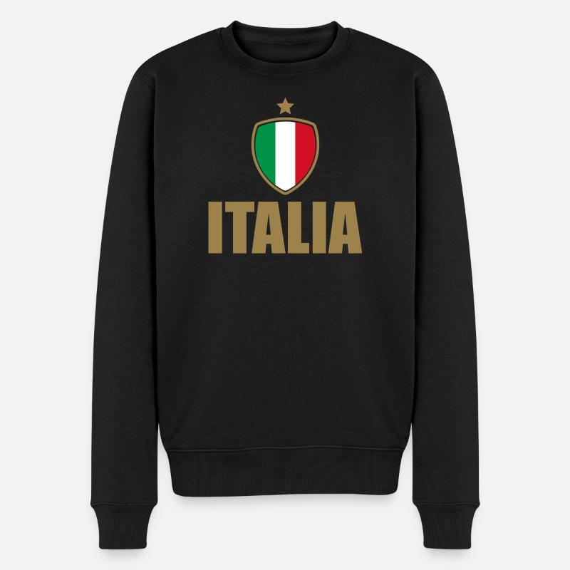 Italien | Italia - Männer Premium Bio Pullover - Schwarz