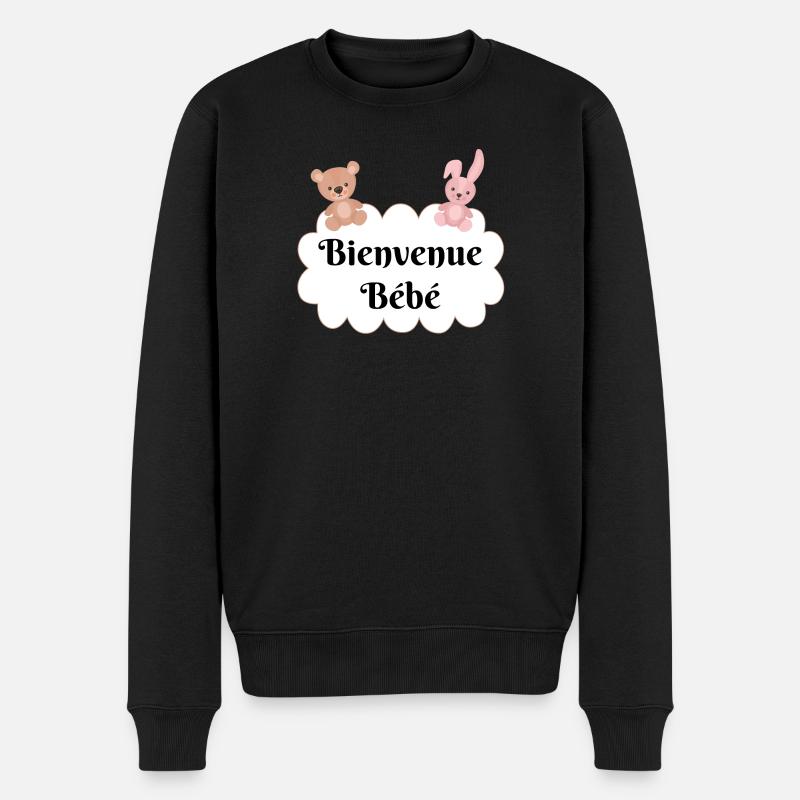 Bienvenue bébé ourson lapin nuage cadeau naissance - Pull Premium bio Homme - noir