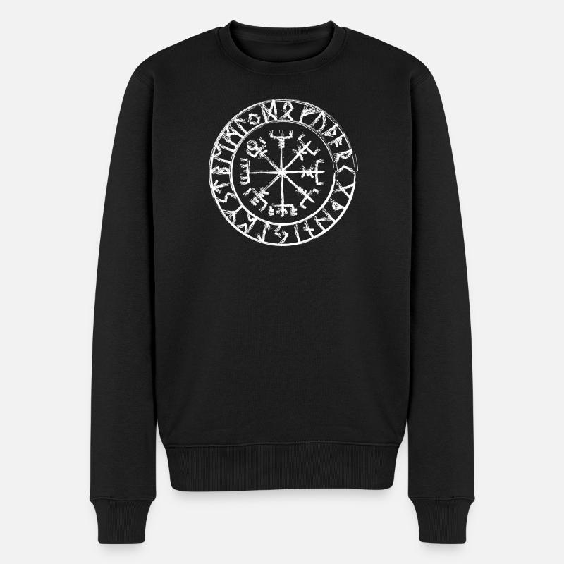 Runenring der Nebelpfade - Männer Premium Bio Pullover - Schwarz