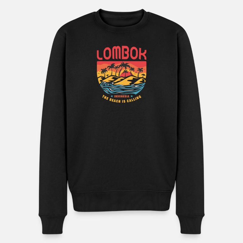Lombok Indonesien Beach Design - Männer Premium Bio Pullover - Schwarz