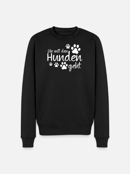 Die mit den Hunden geht - Männer Premium Bio Pullover - Schwarz