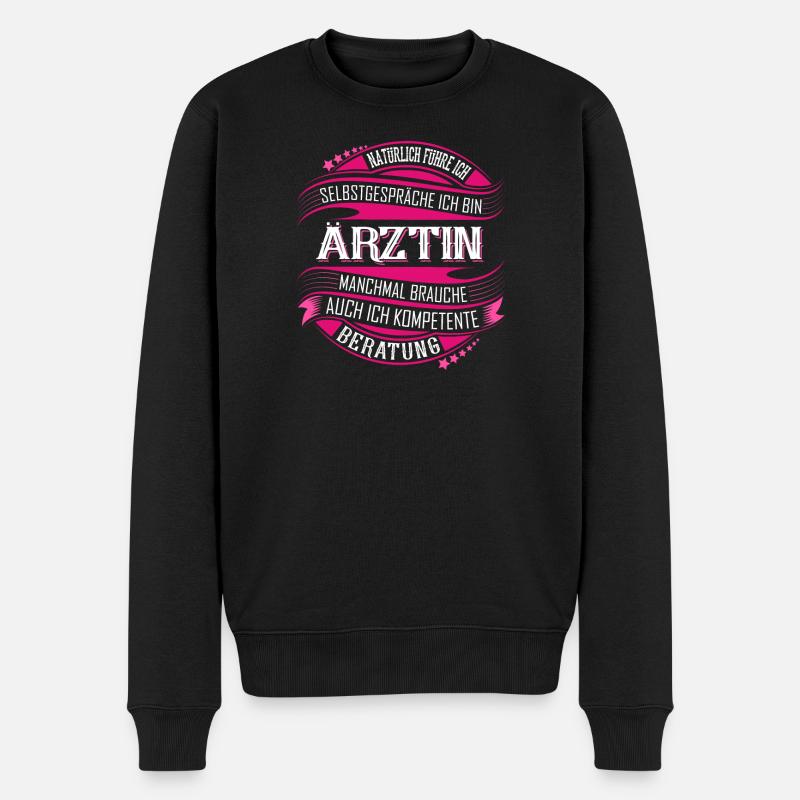 Ärztin - Männer Premium Bio Pullover - Schwarz