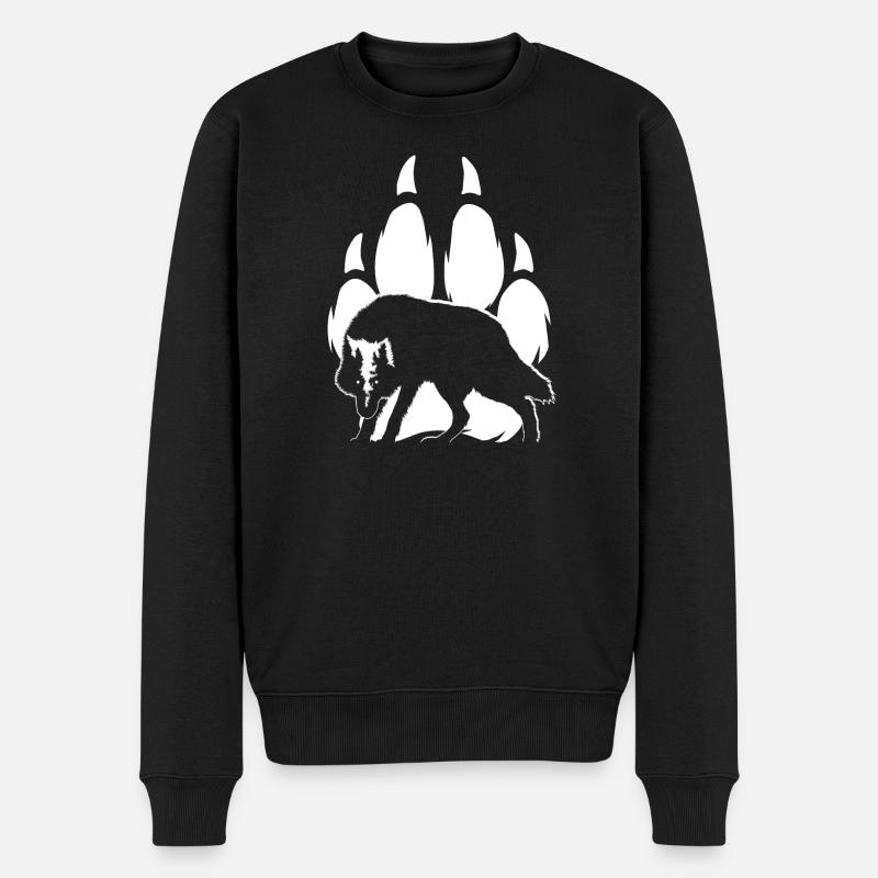 Silhouette et patte de loup - Pull Premium bio Homme - noir