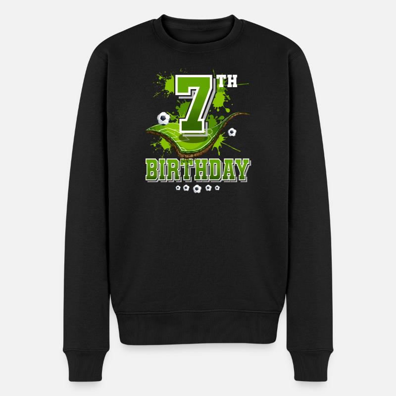 7e anniversaire de football enfants - Pull Premium bio Homme - noir