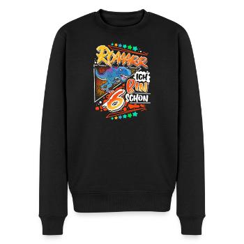 6. Kindergeburtstag Dino Dinosaurier - Männer Premium Bio Pullover - Schwarz - Vorne - Nico (187cm)