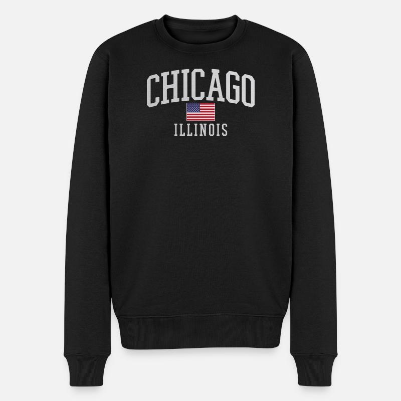 Emblème de l’arc du drapeau de Chicago - Pull Premium bio Homme - noir