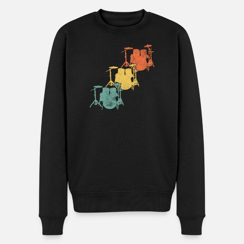 Schlagzeug Schlagzeuger - Männer Premium Bio Pullover - Schwarz