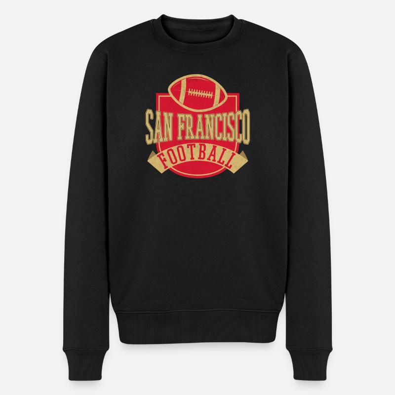 San Francisco Football Vintage Emblem - Männer Premium Bio Pullover - Schwarz