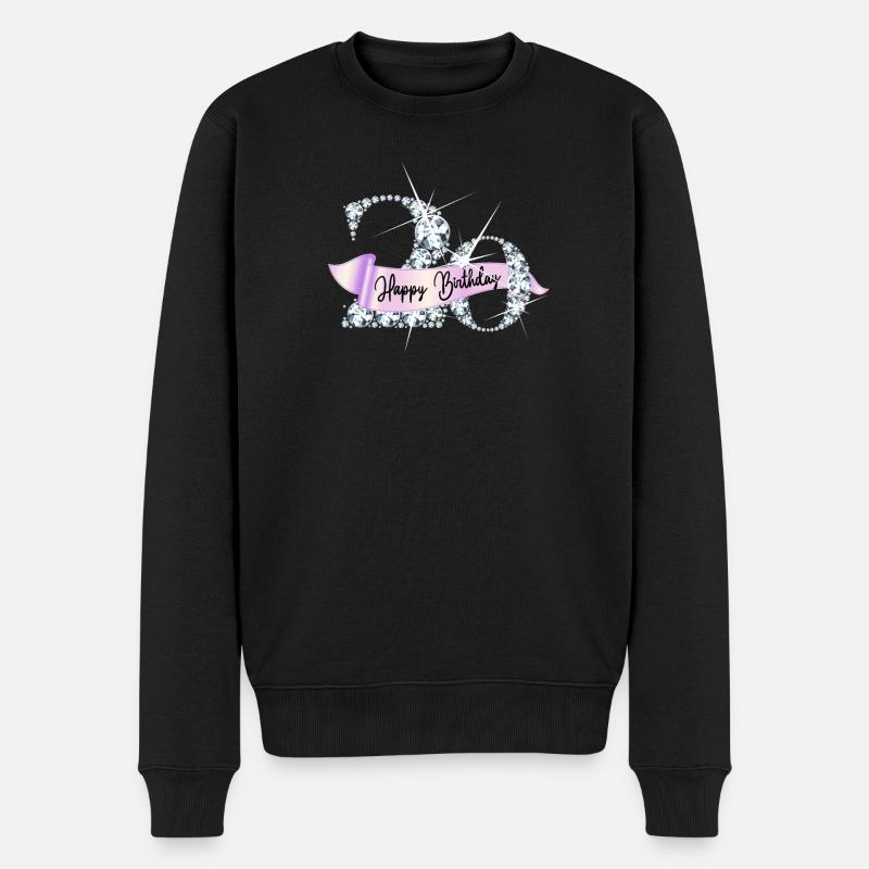 Happy Birthday 20. Geburtstag mit Diamantenband - Männer Premium Bio Pullover - Schwarz