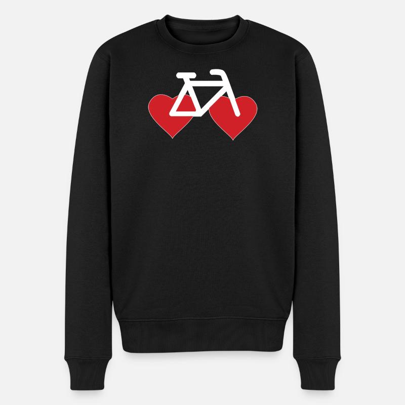 Fahrrad Rad Herz - Männer Premium Bio Pullover - Schwarz