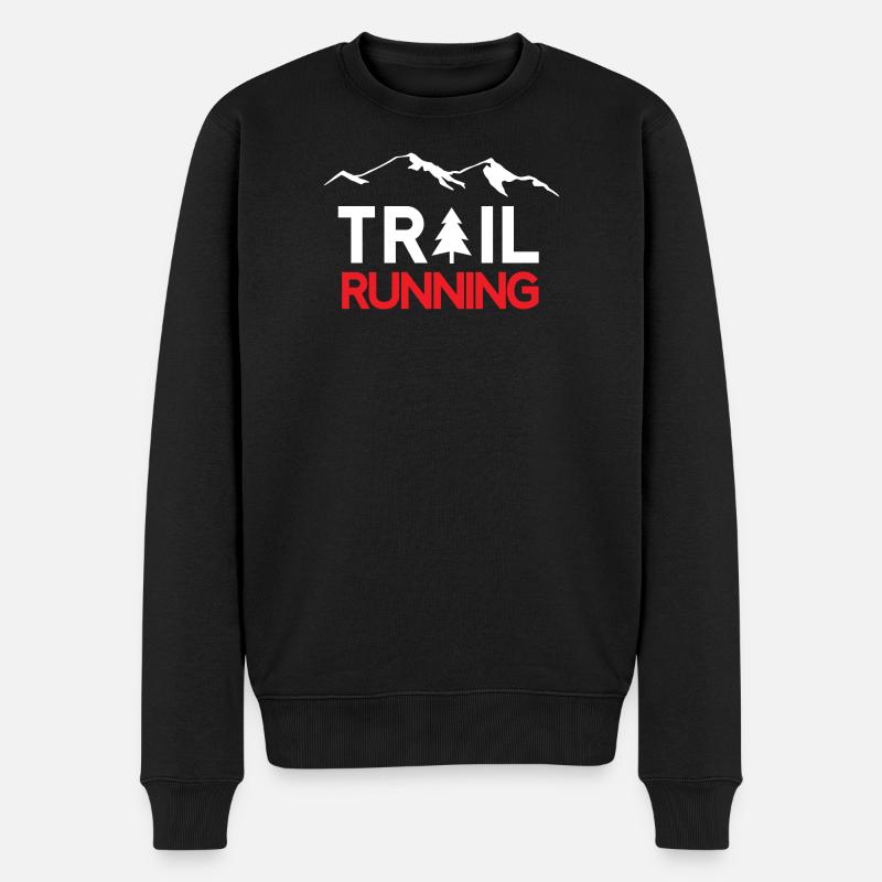 Trailrunning - Männer Premium Bio Pullover - Schwarz