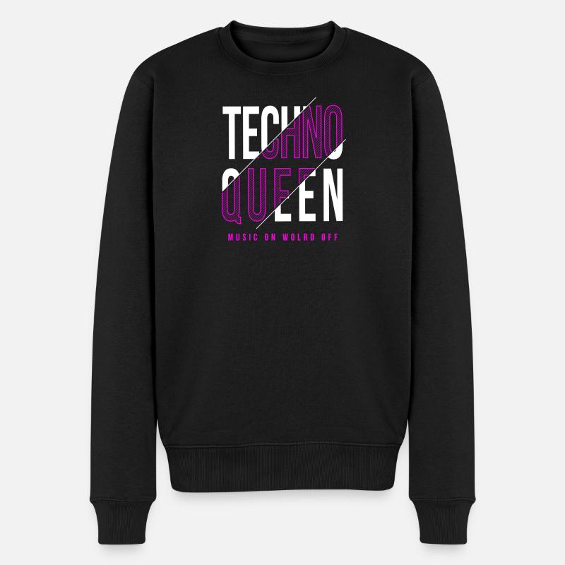 design techno queen - Pull Premium bio Homme - noir