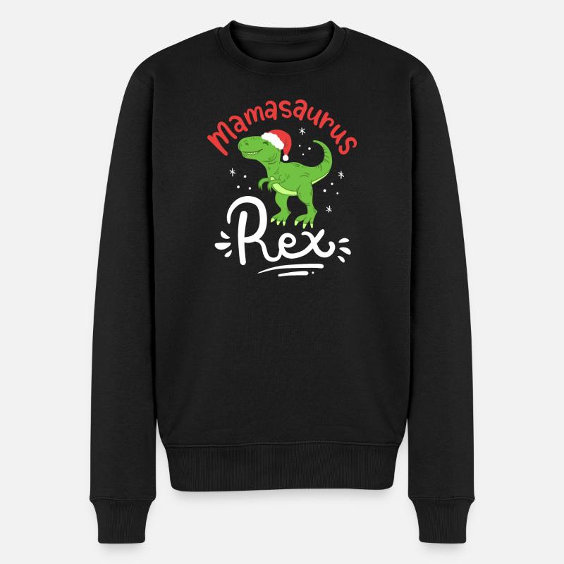 Weihnachten Mama Saurus - Männer Premium Bio Pullover - Schwarz
