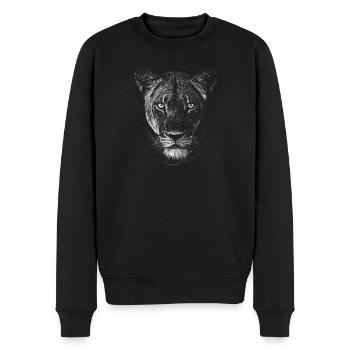 Löwin - Männer Premium Bio Pullover - Schwarz - Vorne - Nico (187cm)