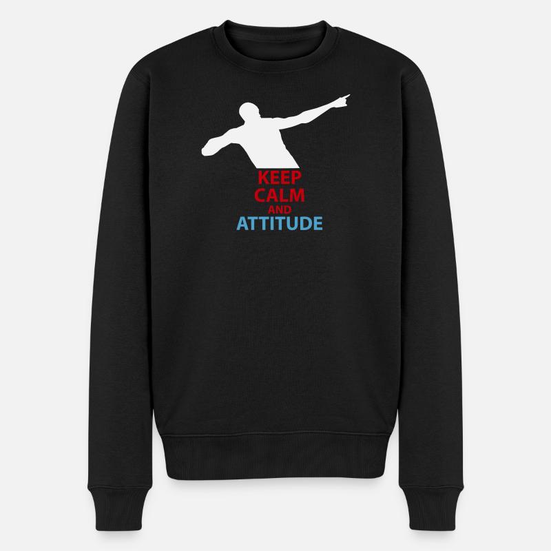 Ruhe und Attitüde Silhouette - Männer Premium Bio Pullover - Schwarz