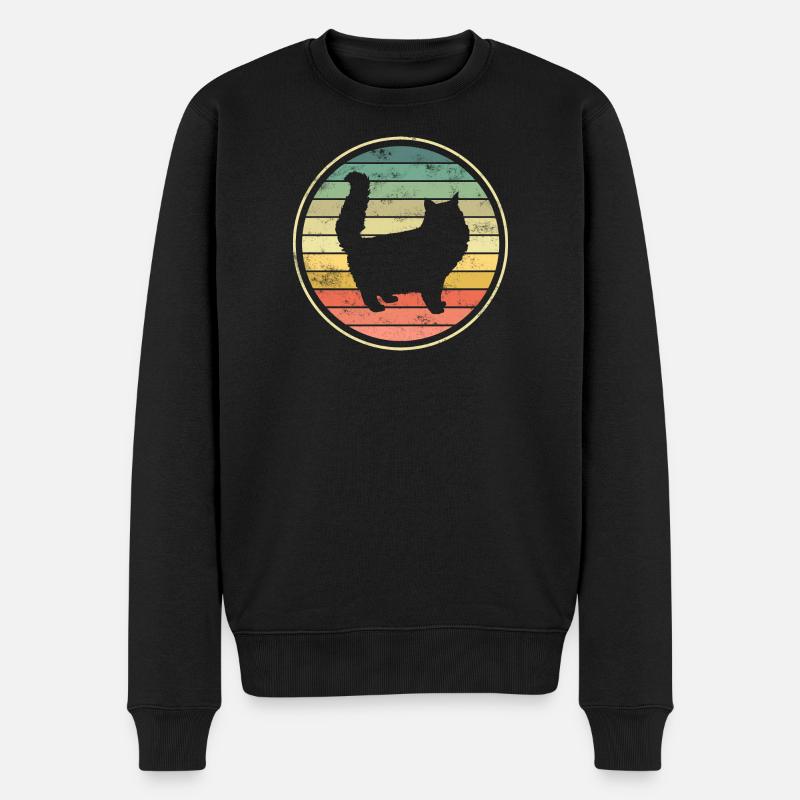 Katze Katzen - Männer Premium Bio Pullover - Schwarz