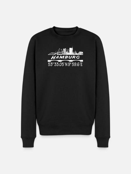 Hamburg - Männer Premium Bio Pullover - Schwarz