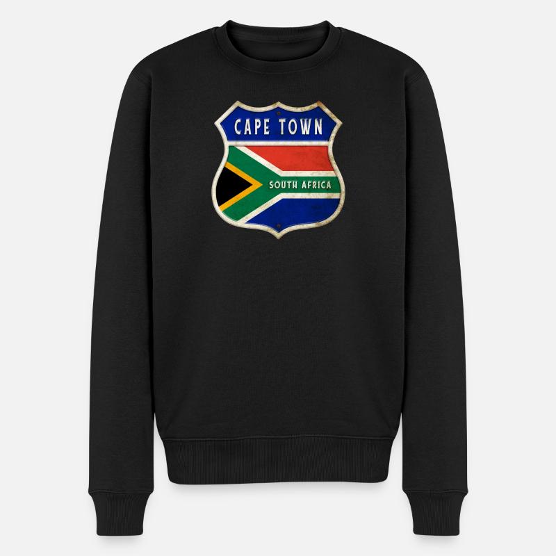 Kapstadt Südafrika Wappen Flaggen Design - Männer Premium Bio Pullover - Schwarz