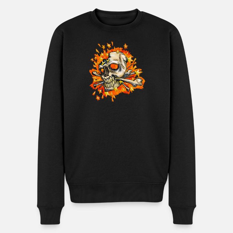 exploding skull - Men's Premium Organic Jumper - black