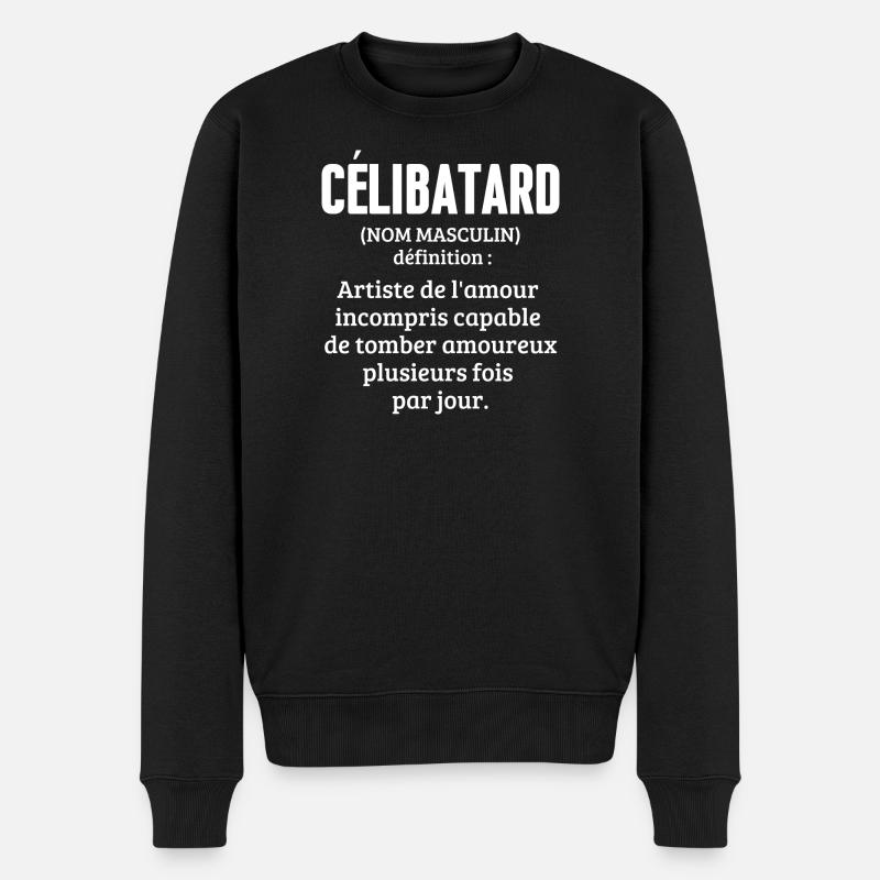 Célibatard - Humour noir pour Célibataire - Pull Premium bio Homme - noir