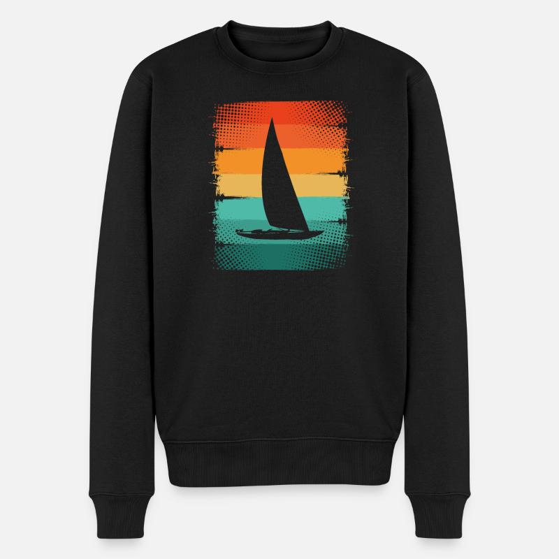 Segelboot - Männer Premium Bio Pullover - Schwarz