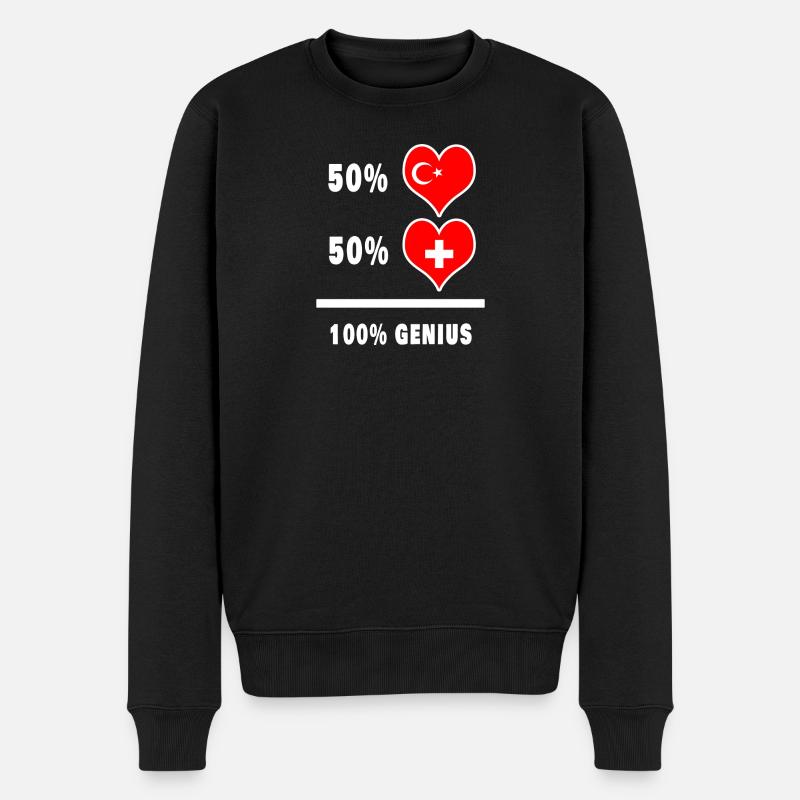 Schweiz und Türkei genial / Geschenk - Männer Premium Bio Pullover - Schwarz