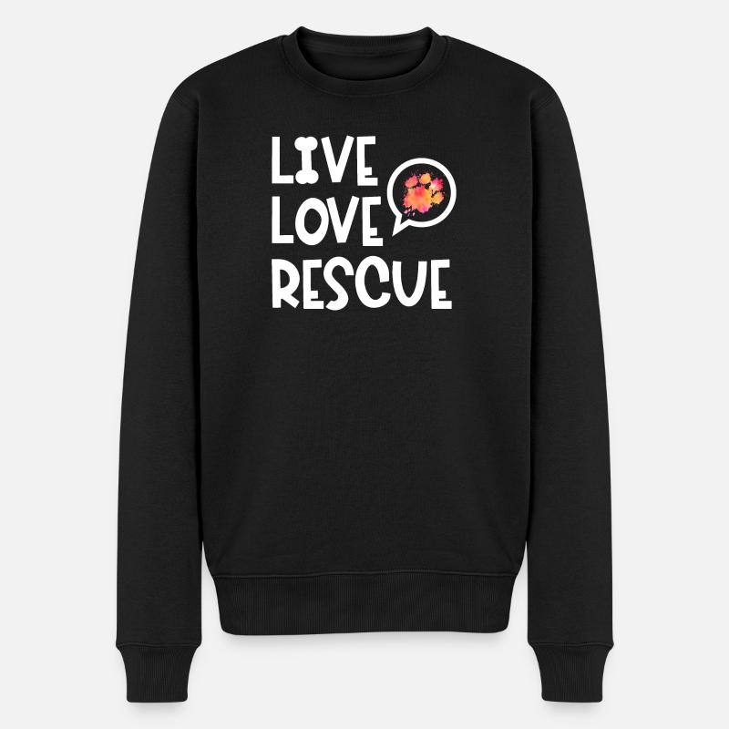Rettungshund Suchhund Diensthund Pfote - Männer Premium Bio Pullover - Schwarz