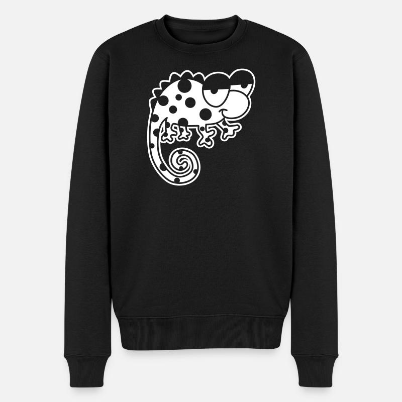 Chamäleon – Farbwechselndes Reptil, stylisch Vinta - Männer Premium Bio Pullover - Schwarz