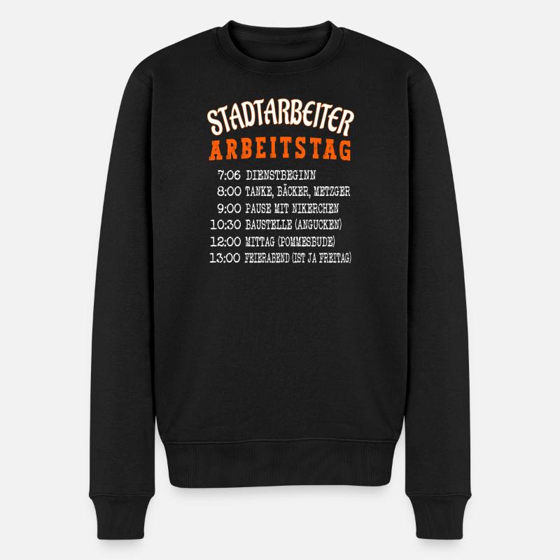 Stadtarbeiter Arbeitstag - Bauhof Mitarbeiter - Männer Premium Bio Pullover - Schwarz