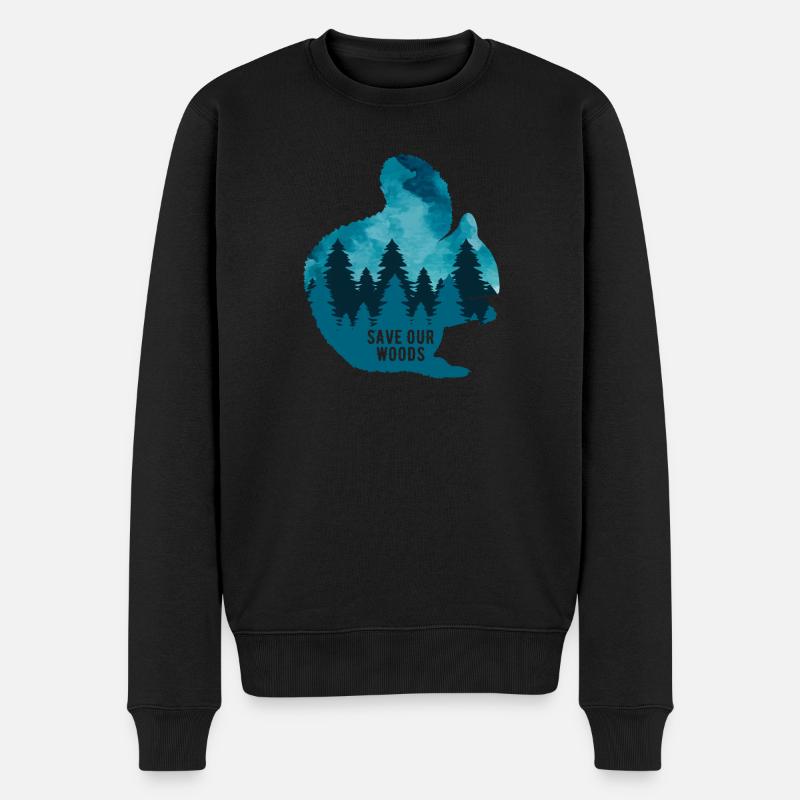 Klimawandel Umweltschutz Eichhörnchen Naturschutz - Männer Premium Bio Pullover - Schwarz