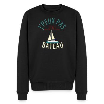 j'peux pas j'ai bateau - Pull Premium bio Homme - noir - Devant - Nico (187cm)