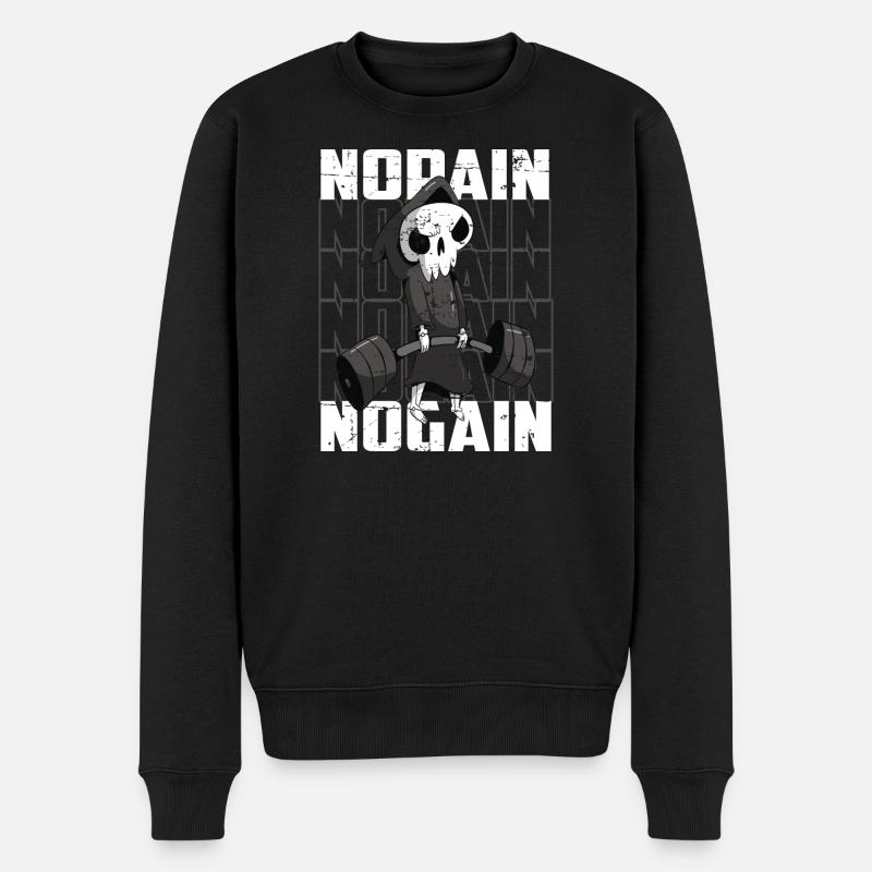 Body Building Skelett - Männer Premium Bio Pullover - Schwarz