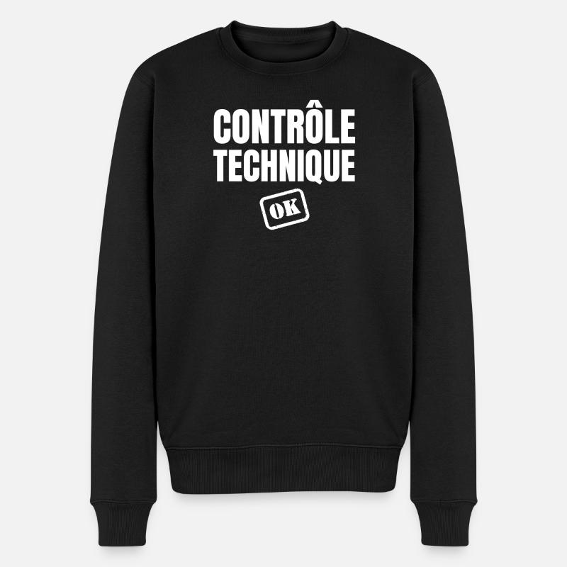 contrôle technique ok, phrase drôle - Pull Premium bio Homme - noir