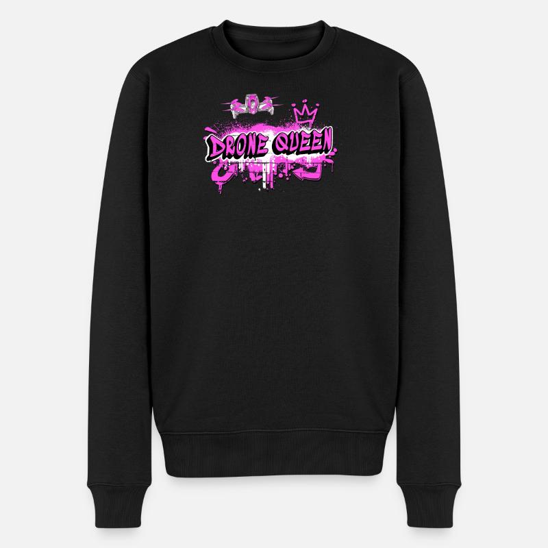 Drohnen Königin Design - Männer Premium Bio Pullover - Schwarz