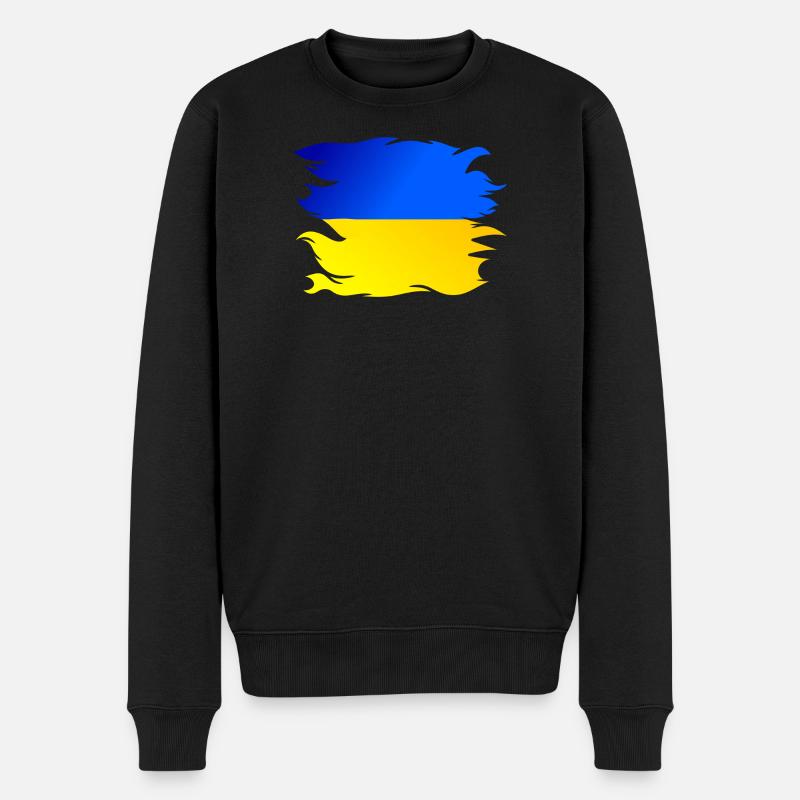 Drapeau de l’Ukraine Drapeau - Pull Premium bio Homme - noir