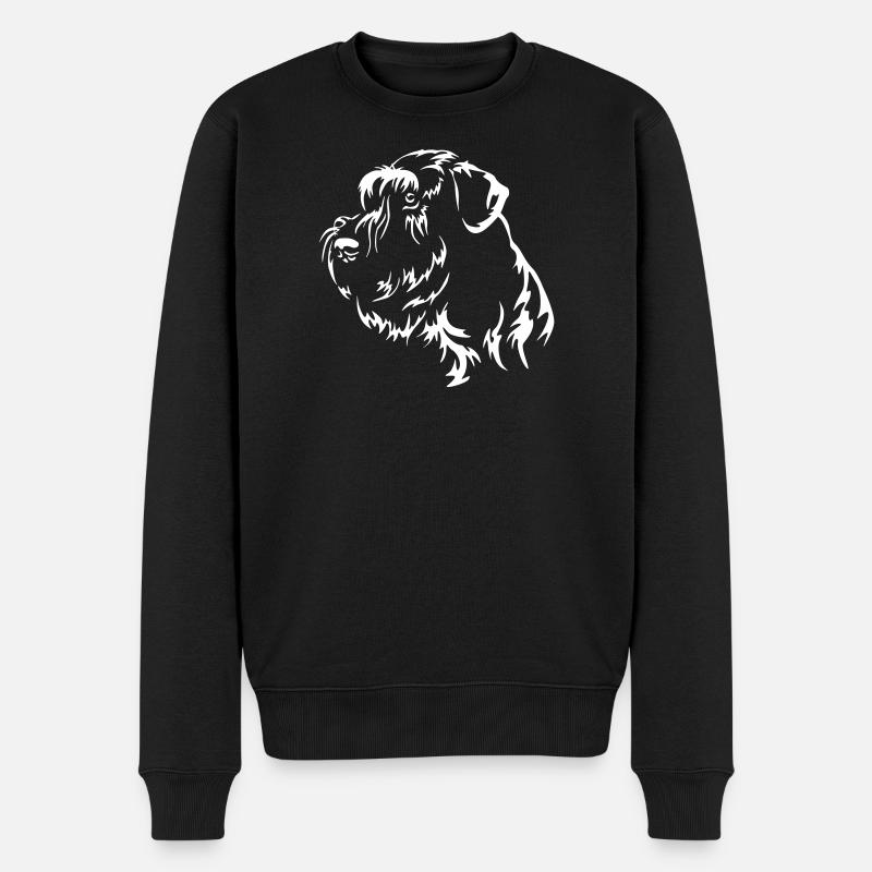 Riesenschnauzer Kopf "Black Edition" - Männer Premium Bio Pullover - Schwarz