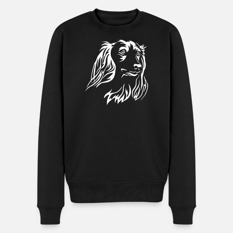 Dackel Kopf "Black Edition" - Männer Premium Bio Pullover - Schwarz