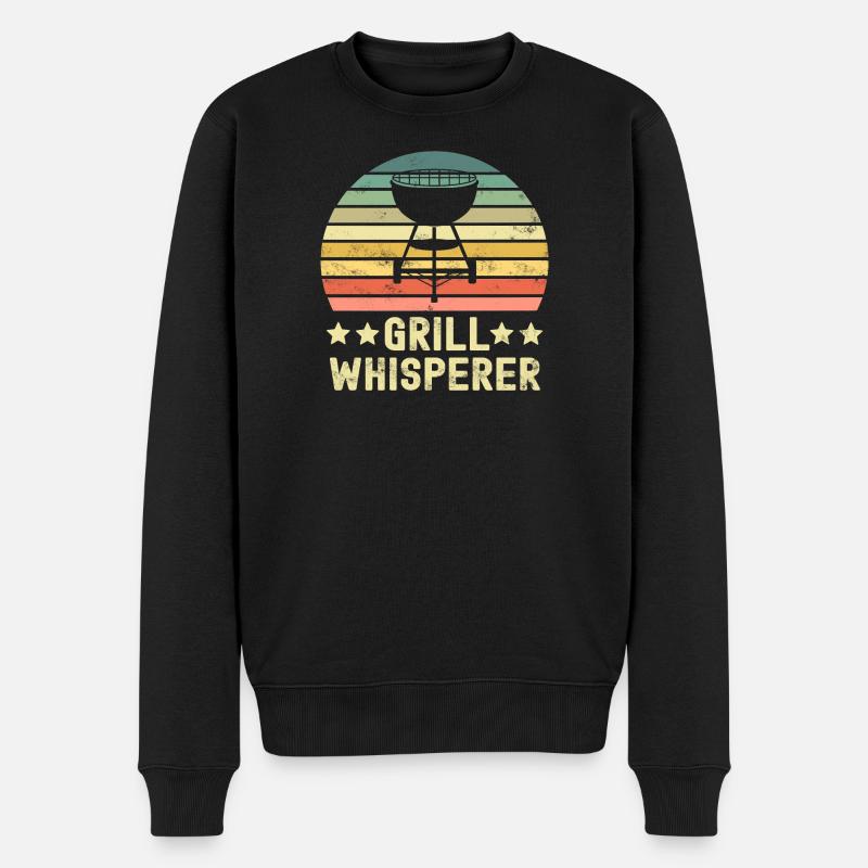 Grill Grillen Grillkönig - Männer Premium Bio Pullover - Schwarz