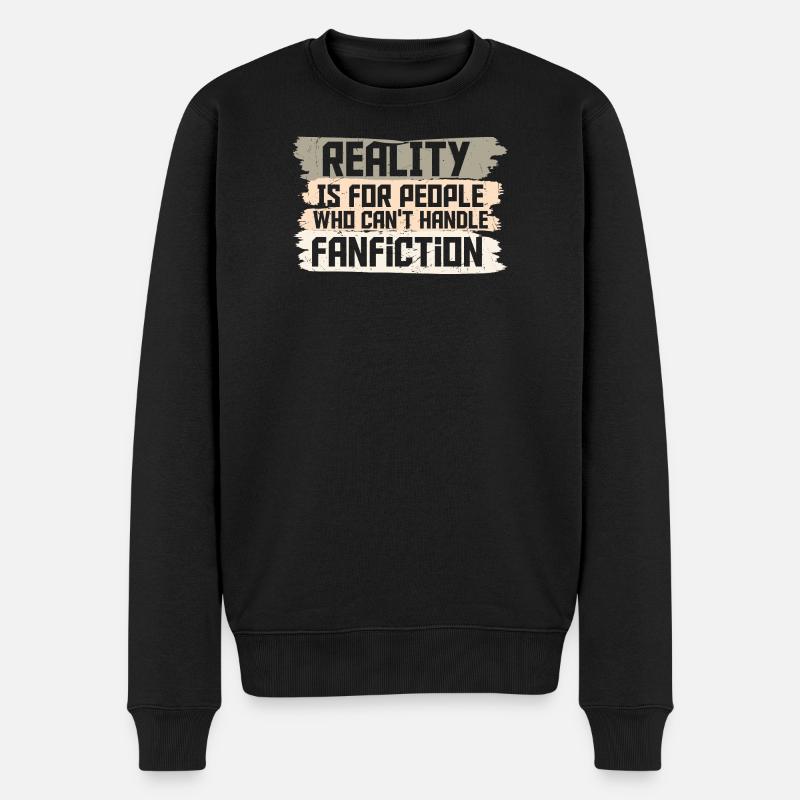 Reality and Fanfiction Mashup Design - Männer Premium Bio Pullover - Schwarz
